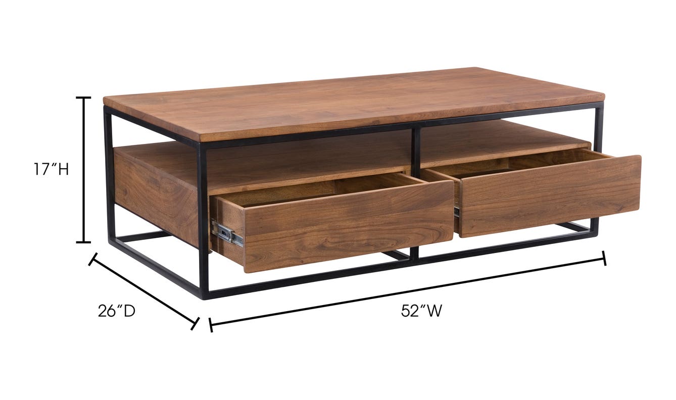 lifestyle view of Vancouver Coffee Table Light Brown luxury Coffee Table