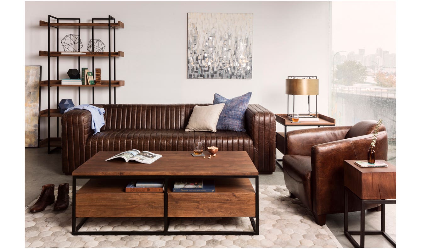 front view of Vancouver Side Table Light Brown luxury End Table