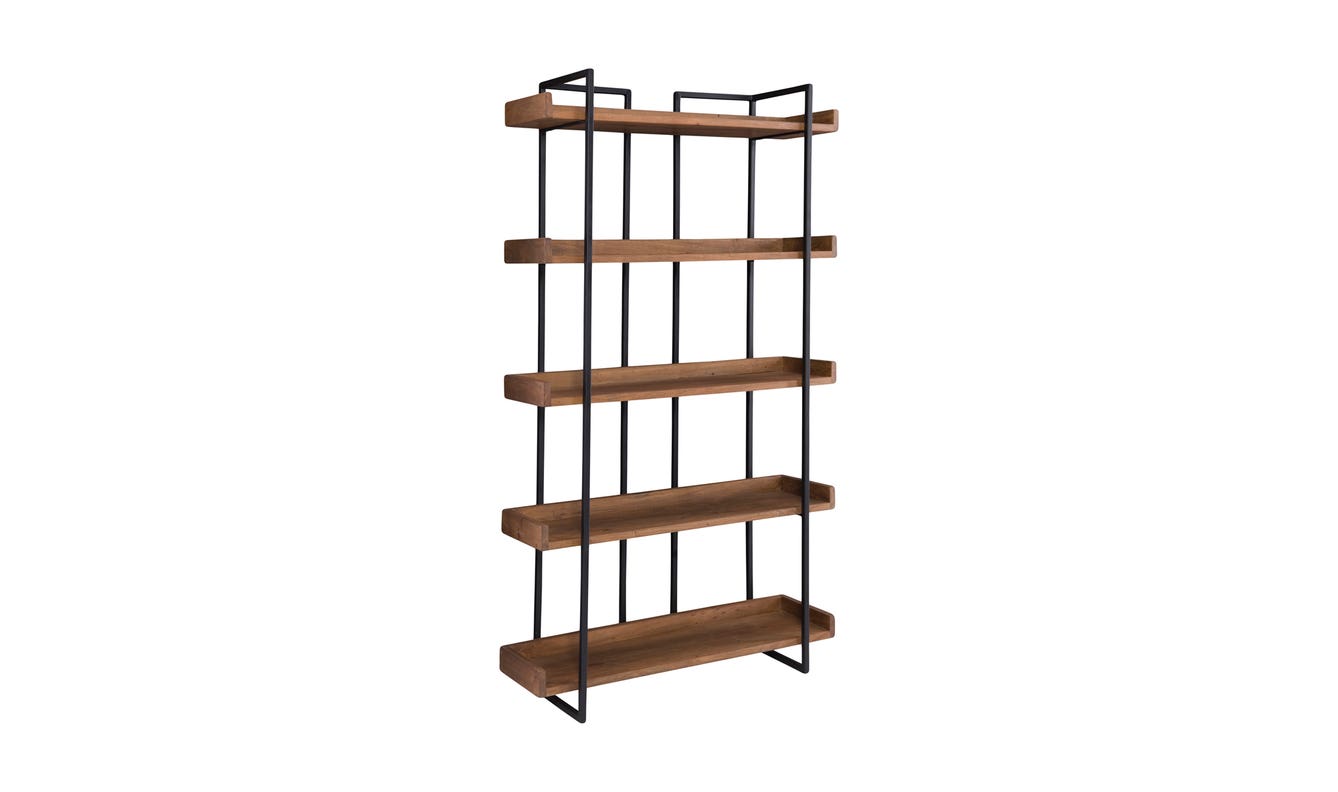 side view of Vancouver Bookshelf Small Light Brown luxury Bookcases & Standing Shelv