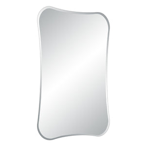 Kalmia Wall Mirror featuring a smooth, curved design and shiny finish