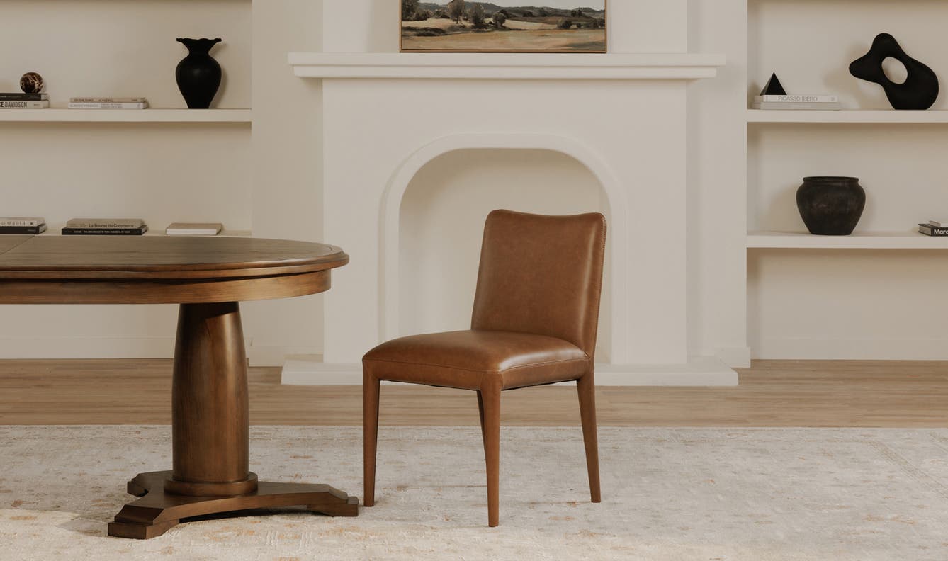 front view of Calla Dining Chair Brown - Set Of Two luxury Chair