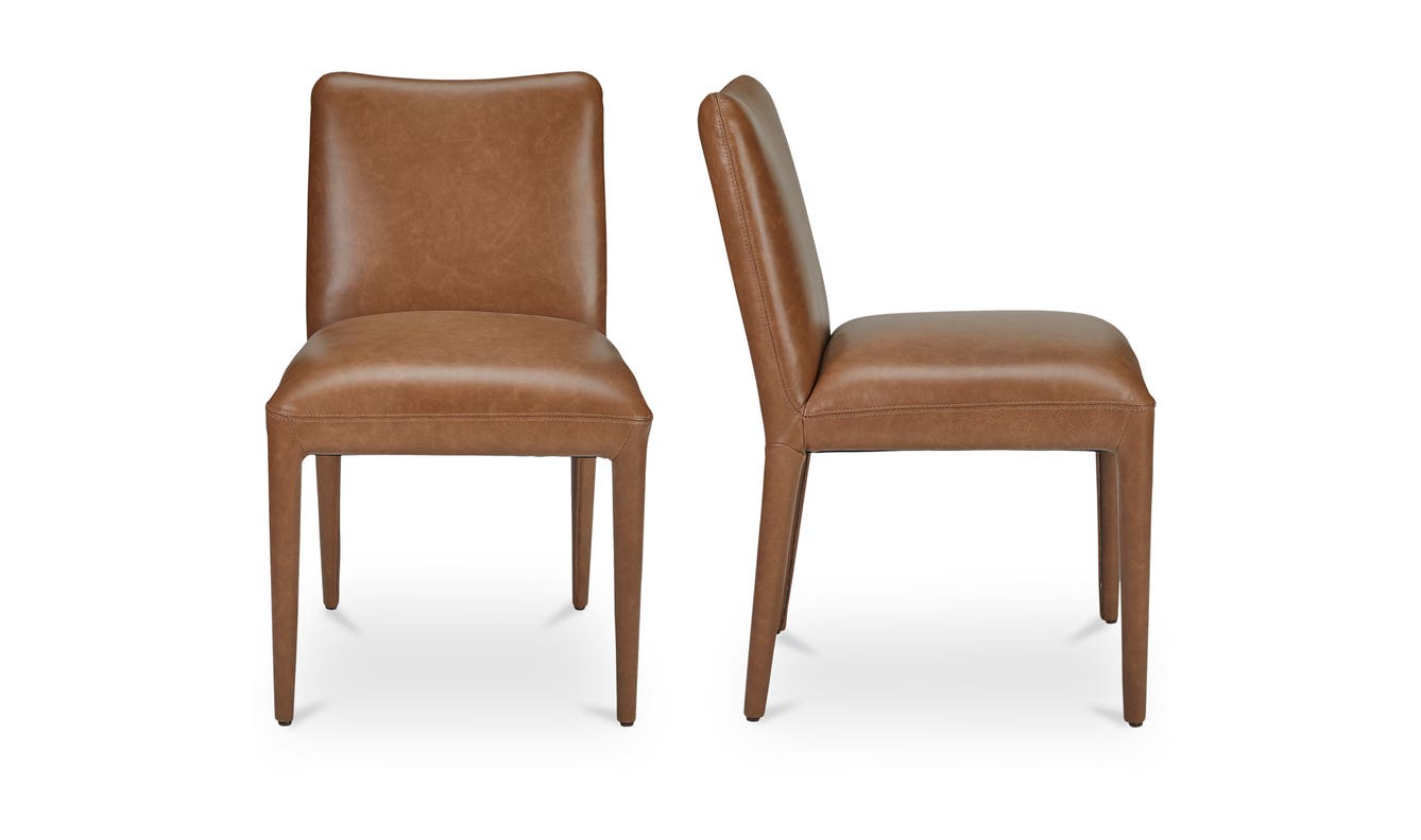 side view of Calla Dining Chair Brown - Set Of Two luxury Chair