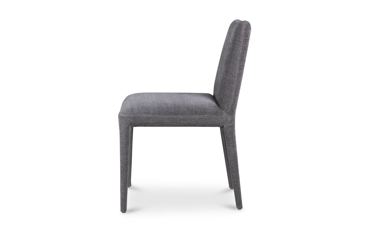 lifestyle view of Calla Dining Chair Set Of Two Dark Grey luxury Chair