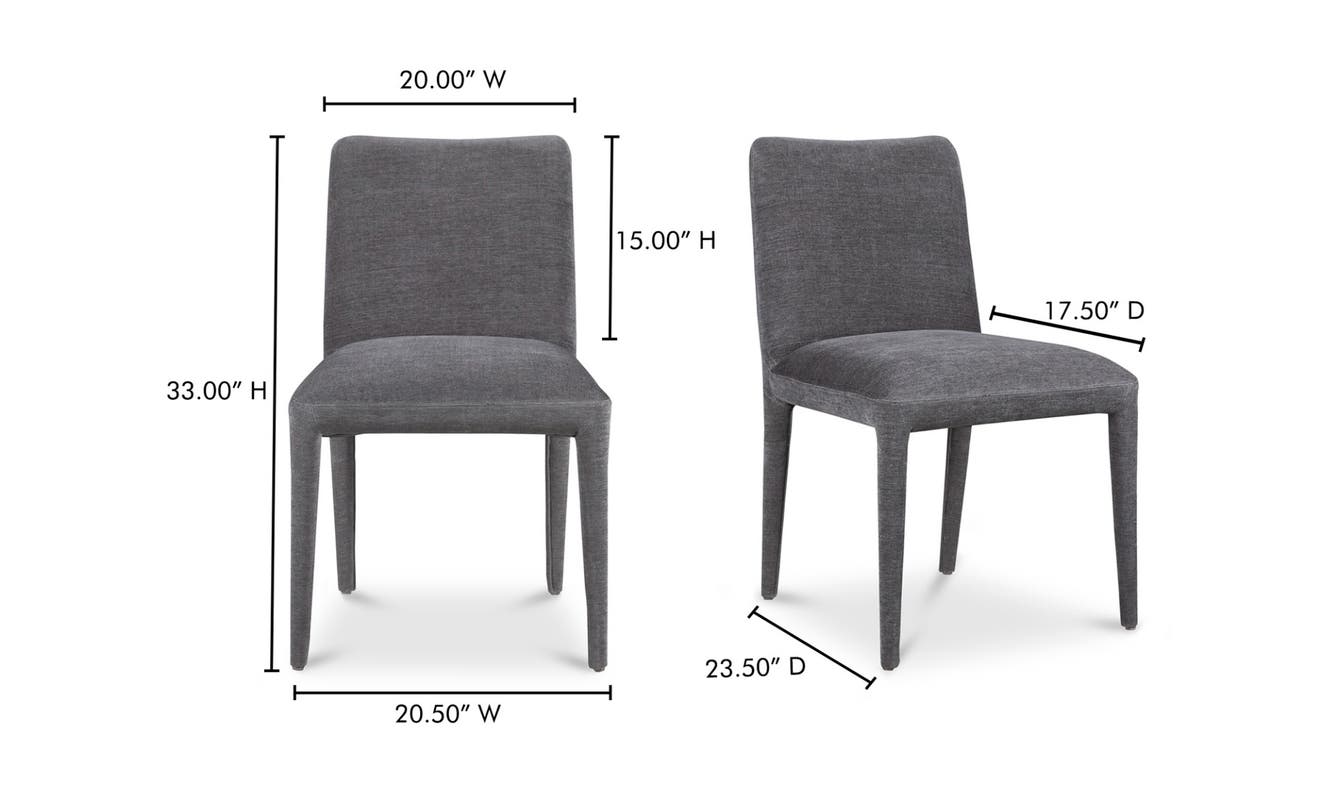 lifestyle view of Calla Dining Chair Set Of Two Dark Grey luxury Chair