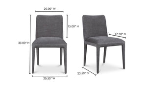 lifestyle view of Calla Dining Chair Set Of Two Dark Grey luxury Chair