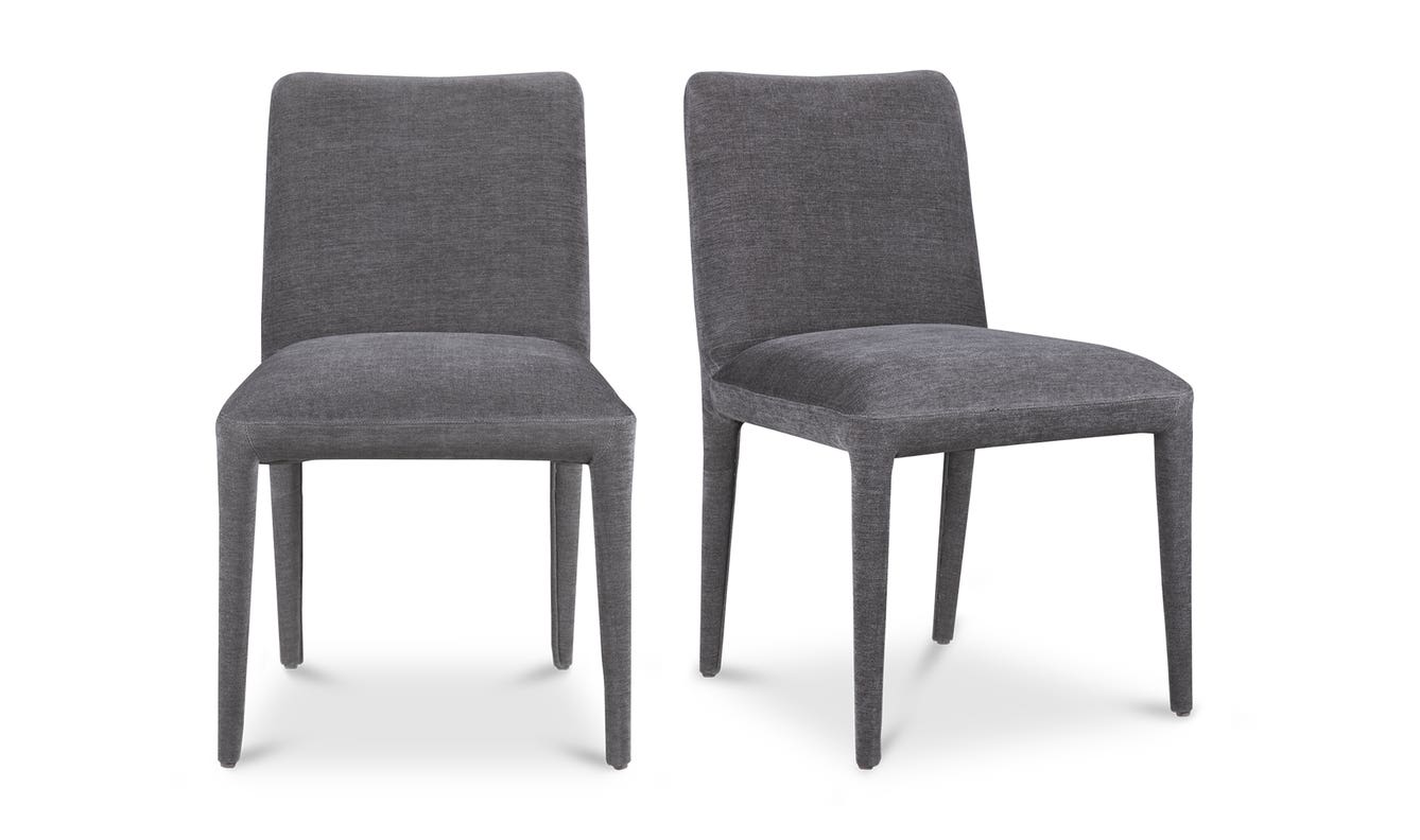 front view of Calla Dining Chair Set Of Two Dark Grey luxury Chair