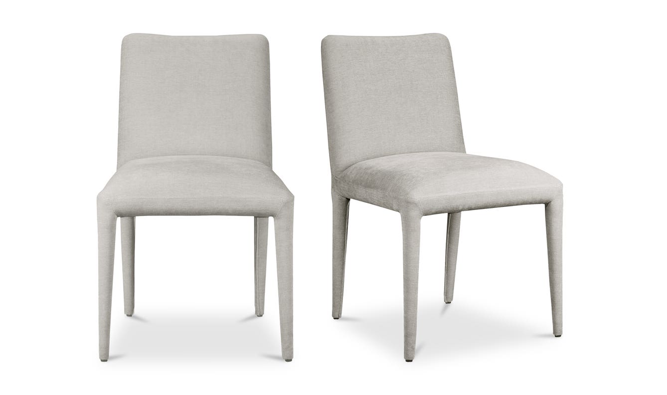 front view of Calla Dining Chair Set Of Two Light Grey luxury Chair