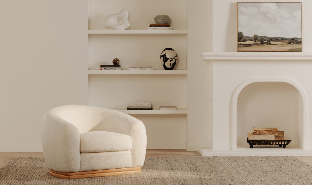 angle view of Marlowe Lounge Chair Cream luxury Chair