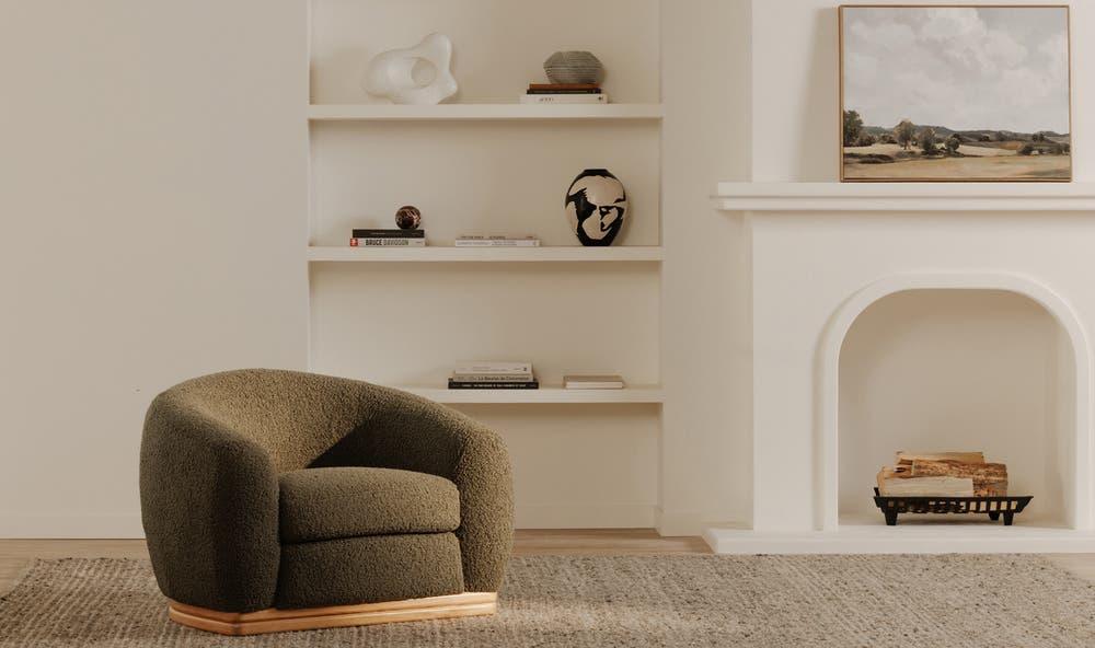 angle view of Marlowe Lounge Chair Sage luxury Chair