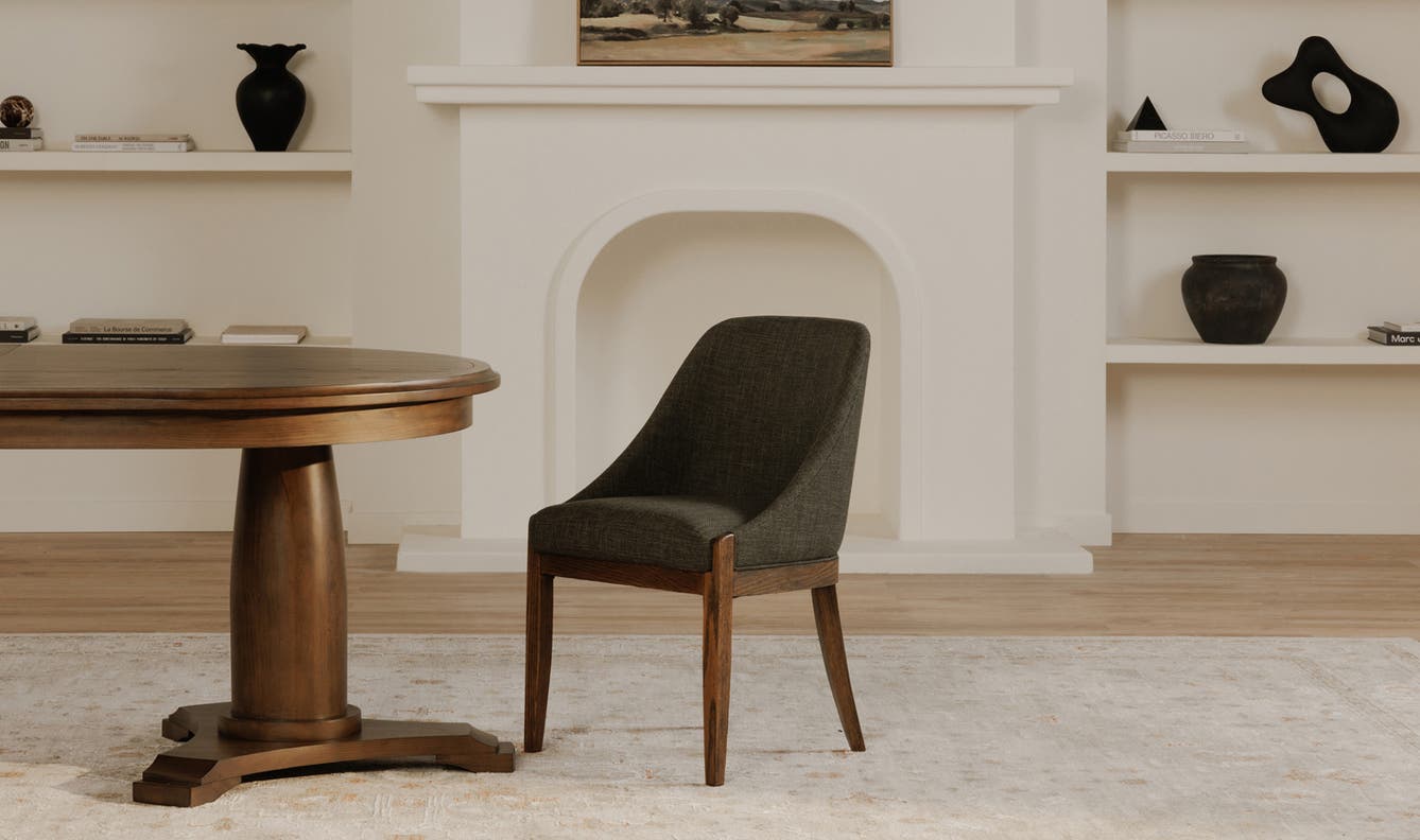 front view of Edward Dining Chair Heather Green luxury Chair