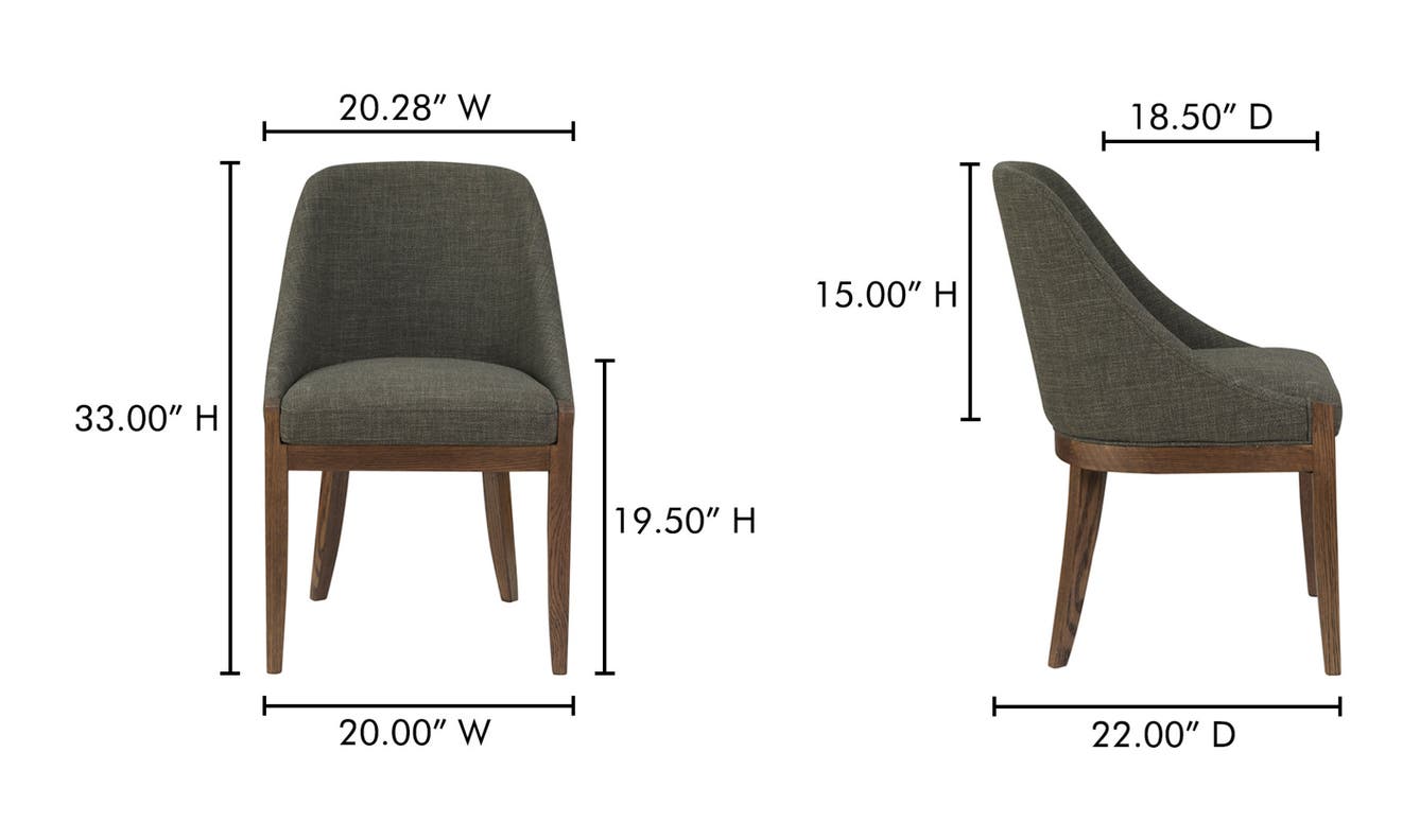 lifestyle view of Edward Dining Chair Heather Green luxury Chair