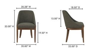 lifestyle view of Edward Dining Chair Heather Green luxury Chair