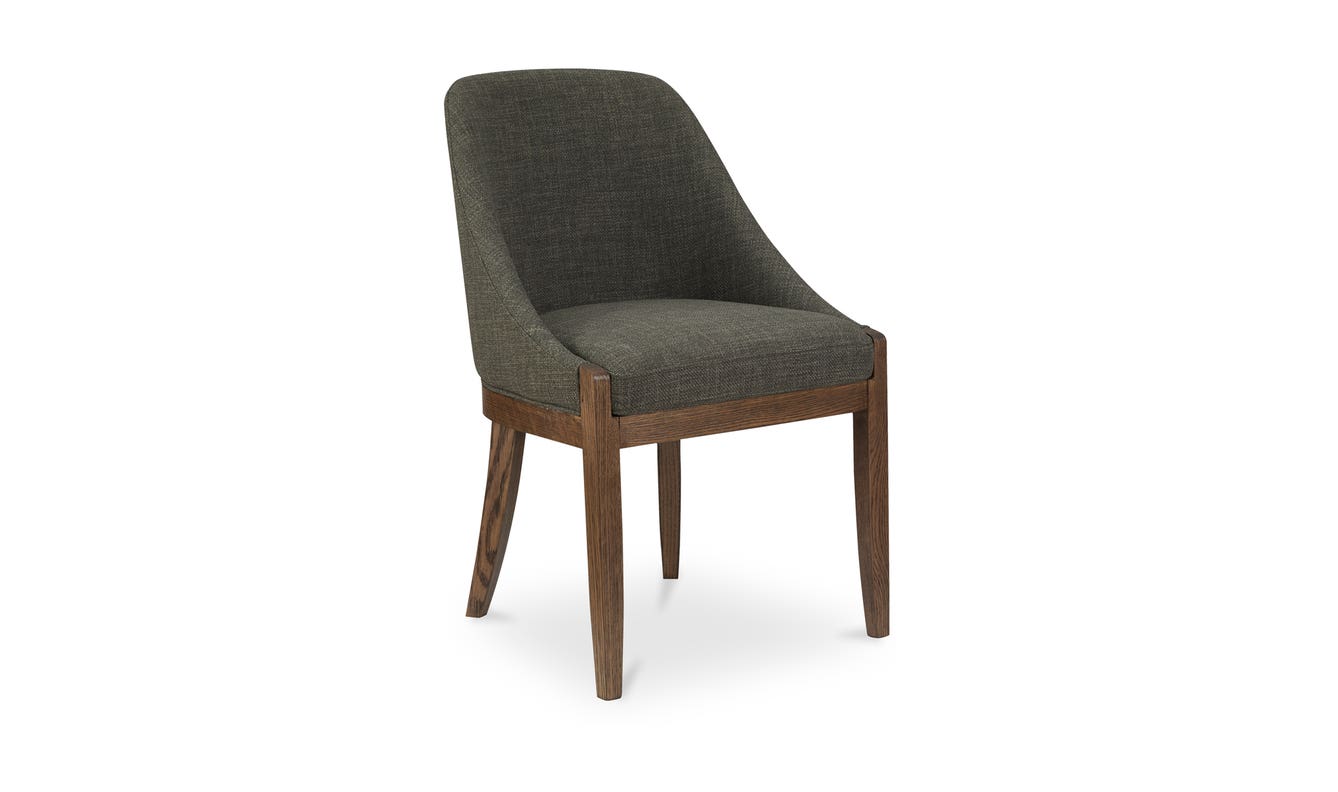 side view of Edward Dining Chair Heather Green luxury Chair