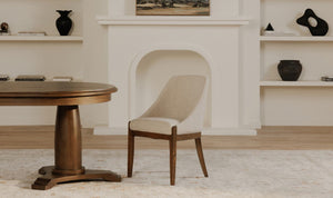 angle view of Edward Dining Chair Heather Beige luxury Chair