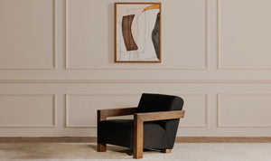 angle view of Garnet Lounge Chair Charcoal Wool Blend luxury Chair