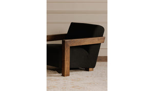 detail view of Garnet Lounge Chair Charcoal Wool Blend luxury Chair