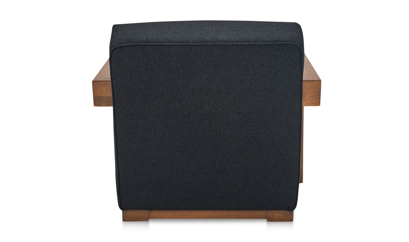 lifestyle view of Garnet Lounge Chair Charcoal Wool Blend luxury Chair