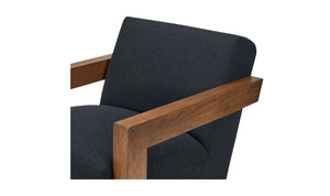 lifestyle view of Garnet Lounge Chair Charcoal Wool Blend luxury Chair