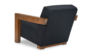 lifestyle view of Garnet Lounge Chair Charcoal Wool Blend luxury Chair