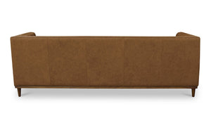 lifestyle view of Fielder Sofa Tan Leather luxury Sofa