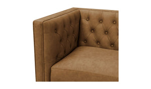 lifestyle view of Fielder Sofa Tan Leather luxury Sofa