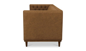 lifestyle view of Fielder Sofa Tan Leather luxury Sofa