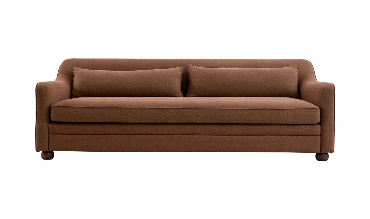 front view of Amira Sofa Rust luxury Sofa
