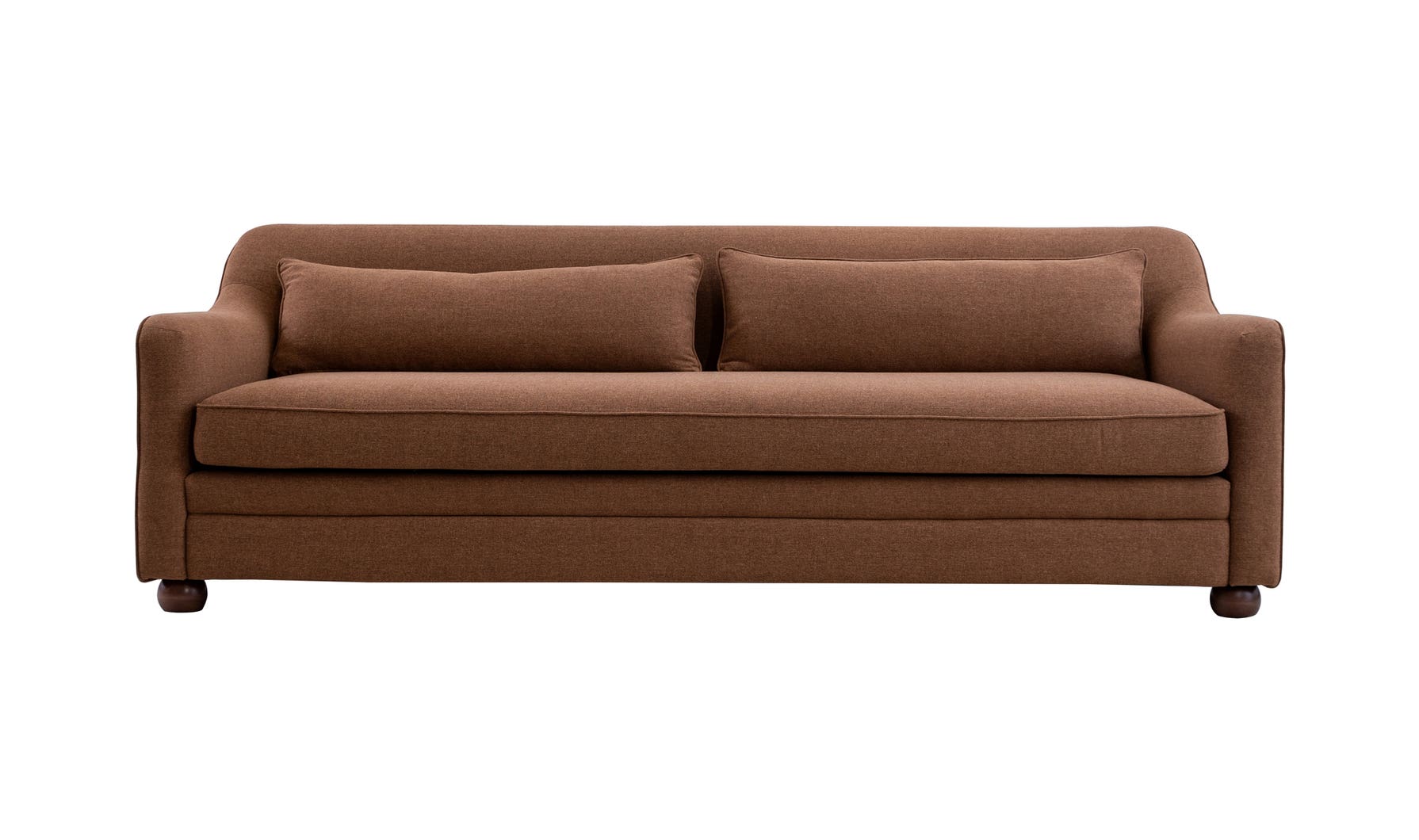 front view of Amira Sofa Rust luxury Sofa
