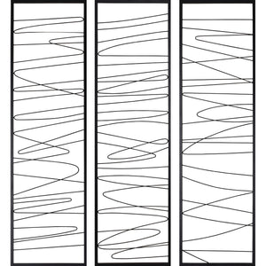 Studio Line - Linear Wall Art featuring three panels with black linear designs on a white background.