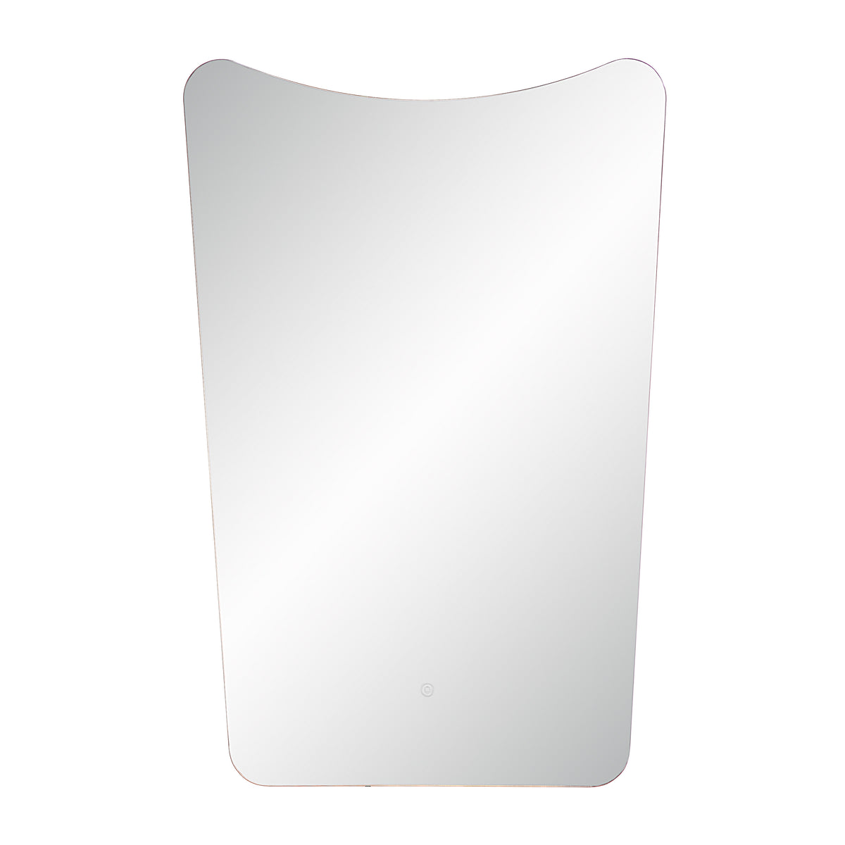 Rimini Led Mirror with a curved top, featuring a sleek reflective surface.