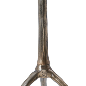 Dunn Side Table highlighting the textured bronze legs and central support.