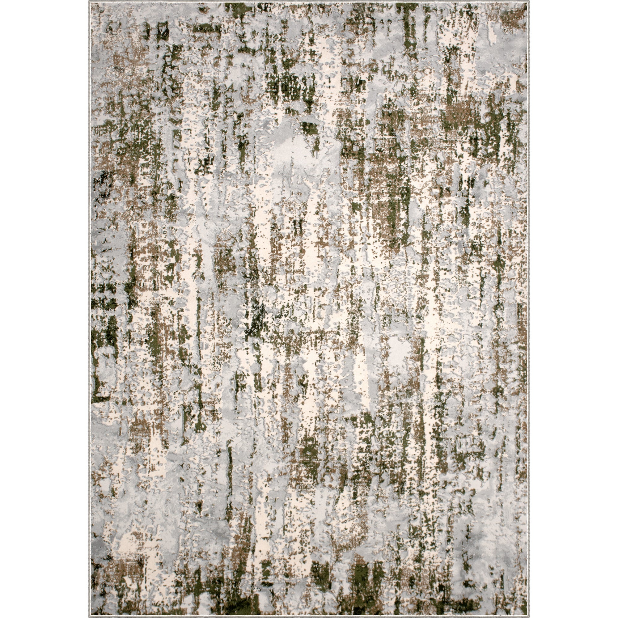 Ariella Indoor Rug featuring a textured pattern in gray, green, and beige tones.