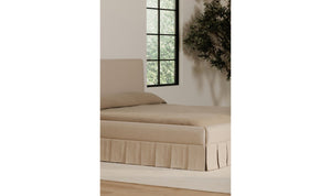 side view of Maren King Bed Beige luxury Beds & Bed Fram