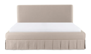 front view of Maren King Bed Beige luxury Beds & Bed Fram