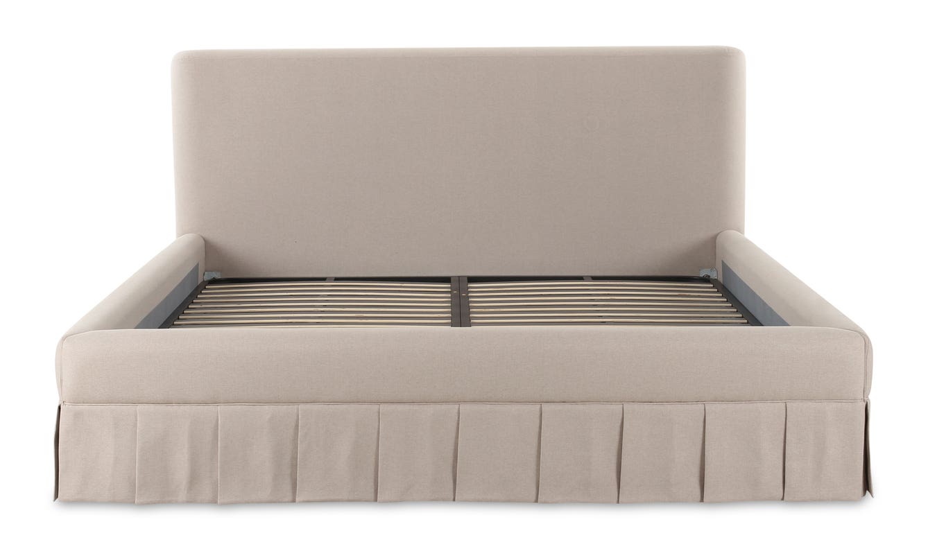 lifestyle view of Maren King Bed Beige luxury Beds & Bed Fram