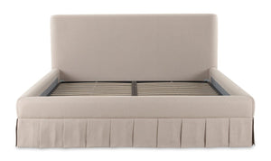 lifestyle view of Maren King Bed Beige luxury Beds & Bed Fram
