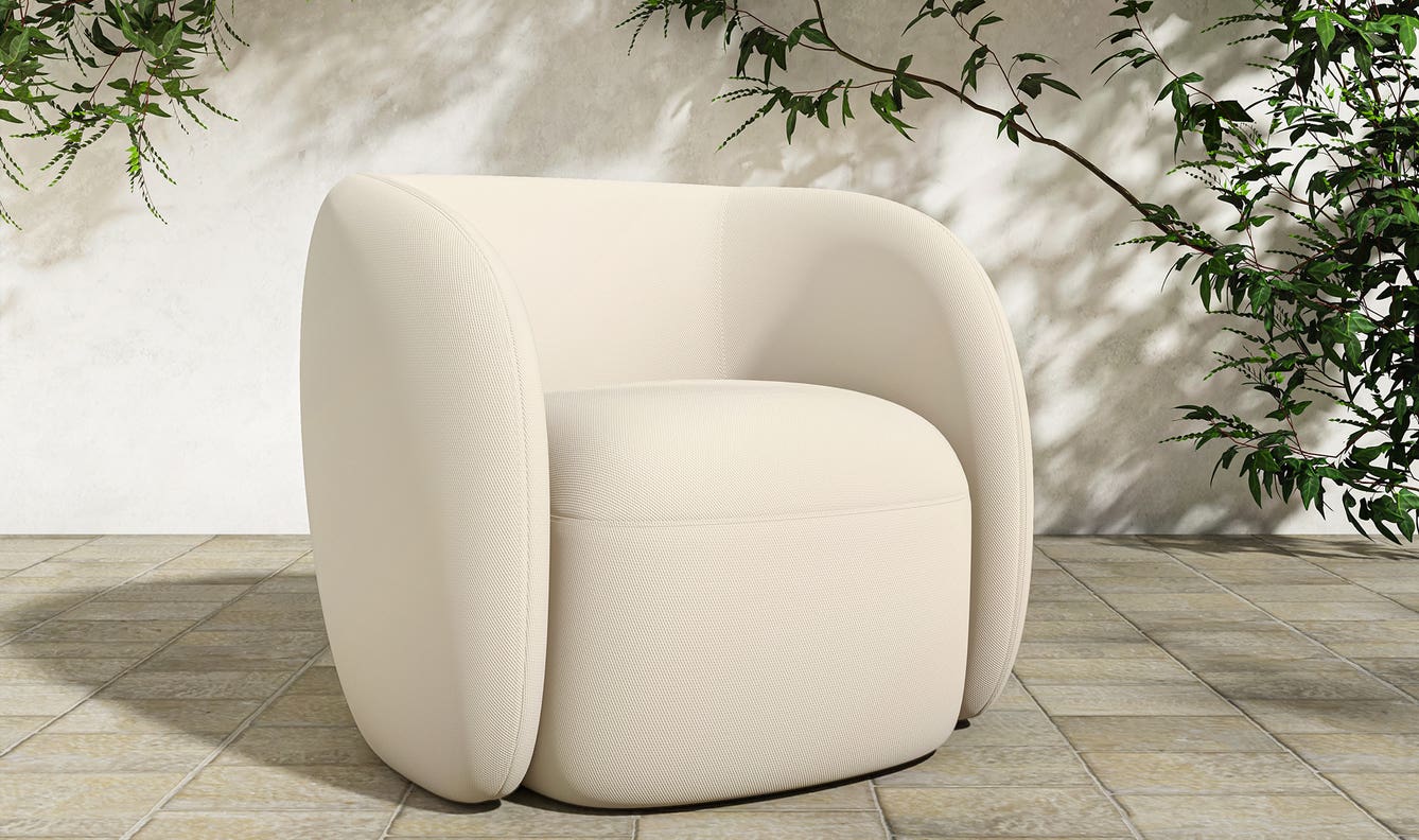 angle view of Rae Outdoor Accent Chair luxury Chair