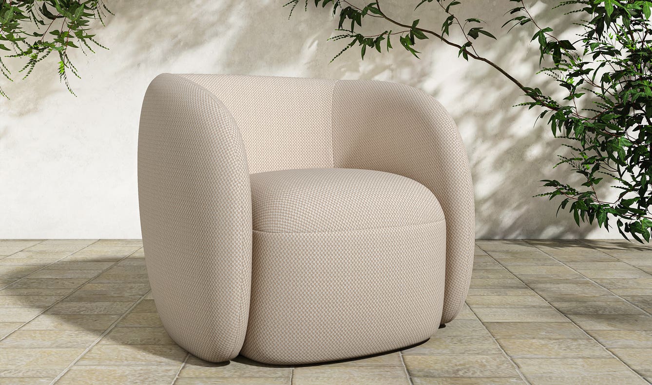 angle view of Rae Outdoor Accent Chair luxury Chair