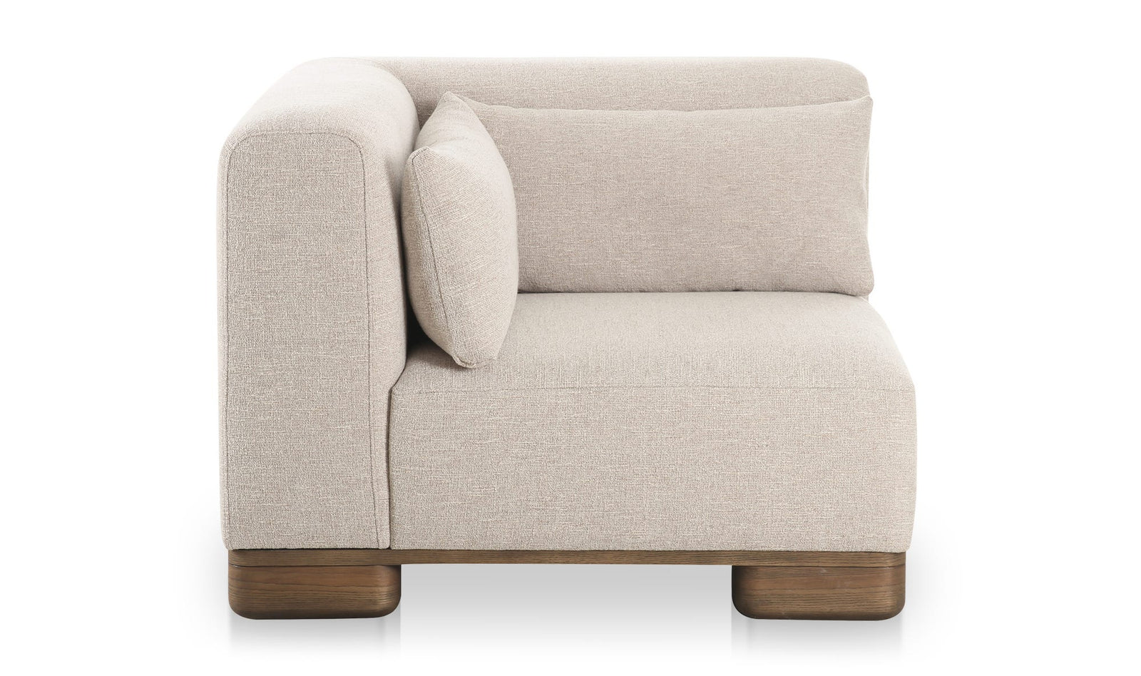 front view of June Corner Chair Oatmeal luxury Chair