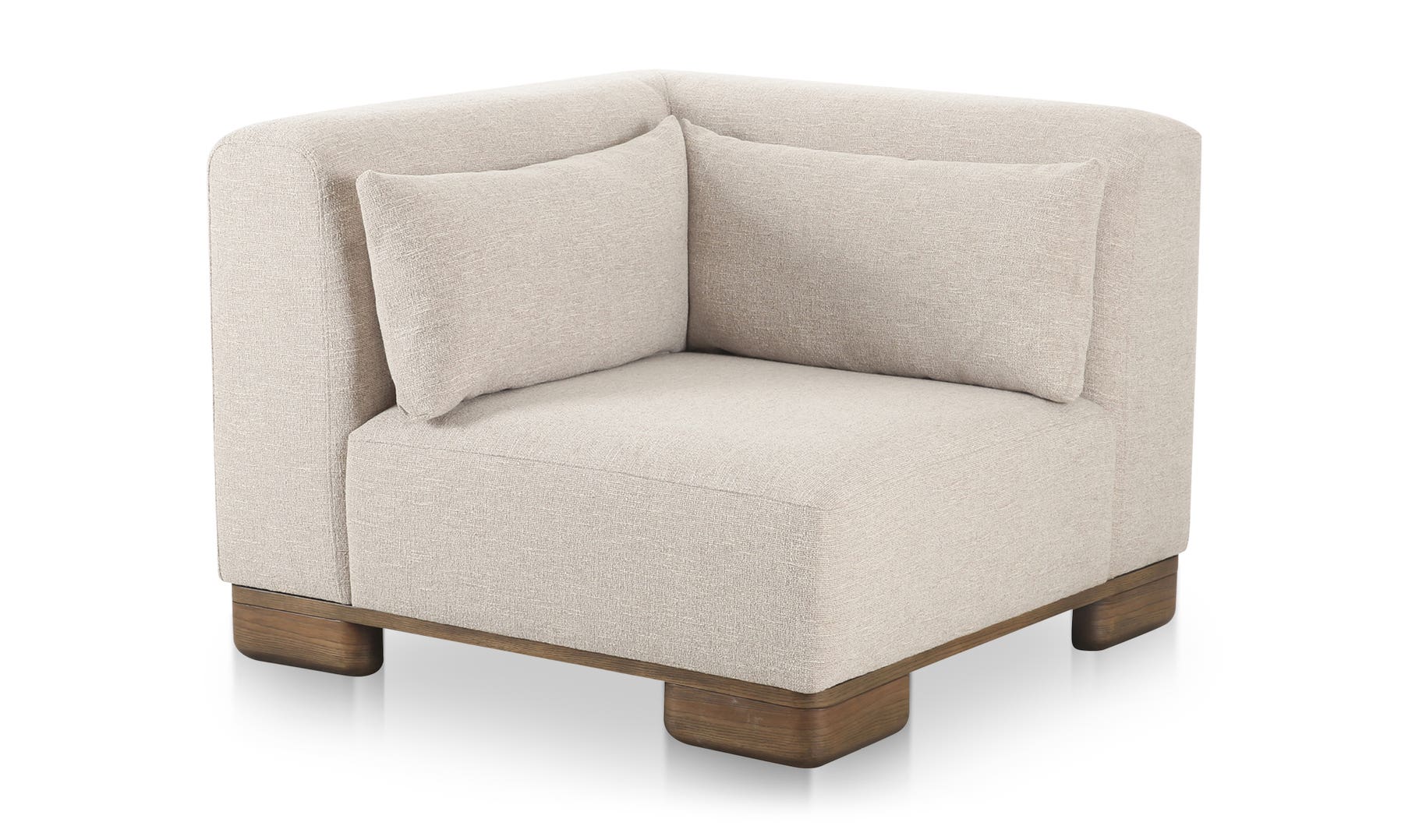 detail view of June Corner Chair Oatmeal luxury Chair