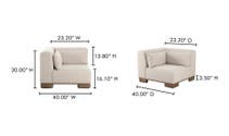 lifestyle view of June Corner Chair Oatmeal luxury Chair