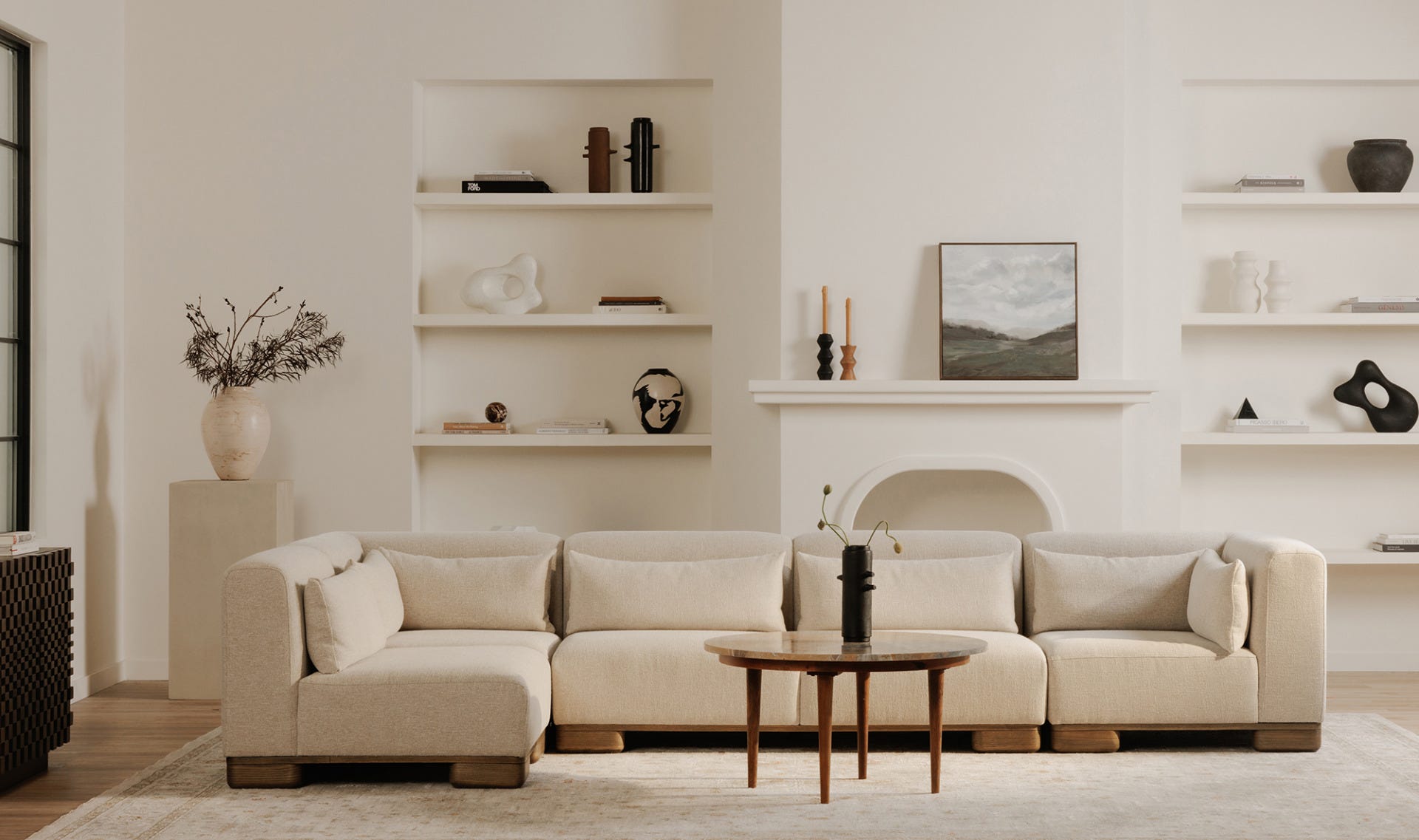 angle view of June Slipper Chair Oatmeal luxury Chair