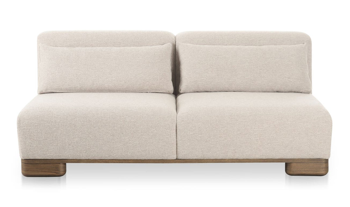 front view of June Sofa Oatmeal luxury Sofa