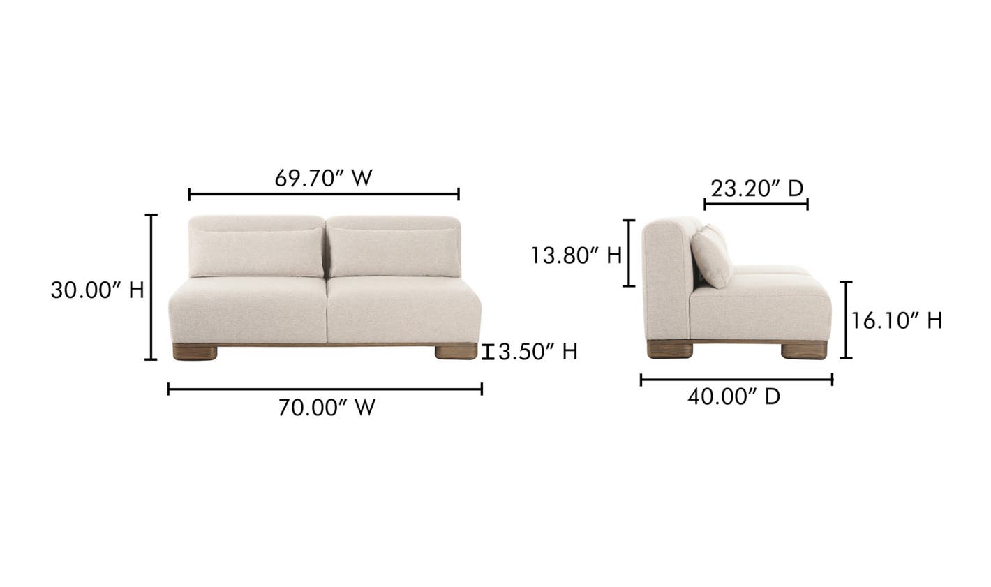 lifestyle view of June Sofa Oatmeal luxury Sofa