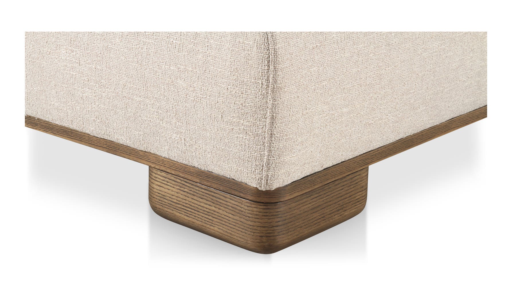 detail view of June Ottoman Oatmeal luxury Ottoman
