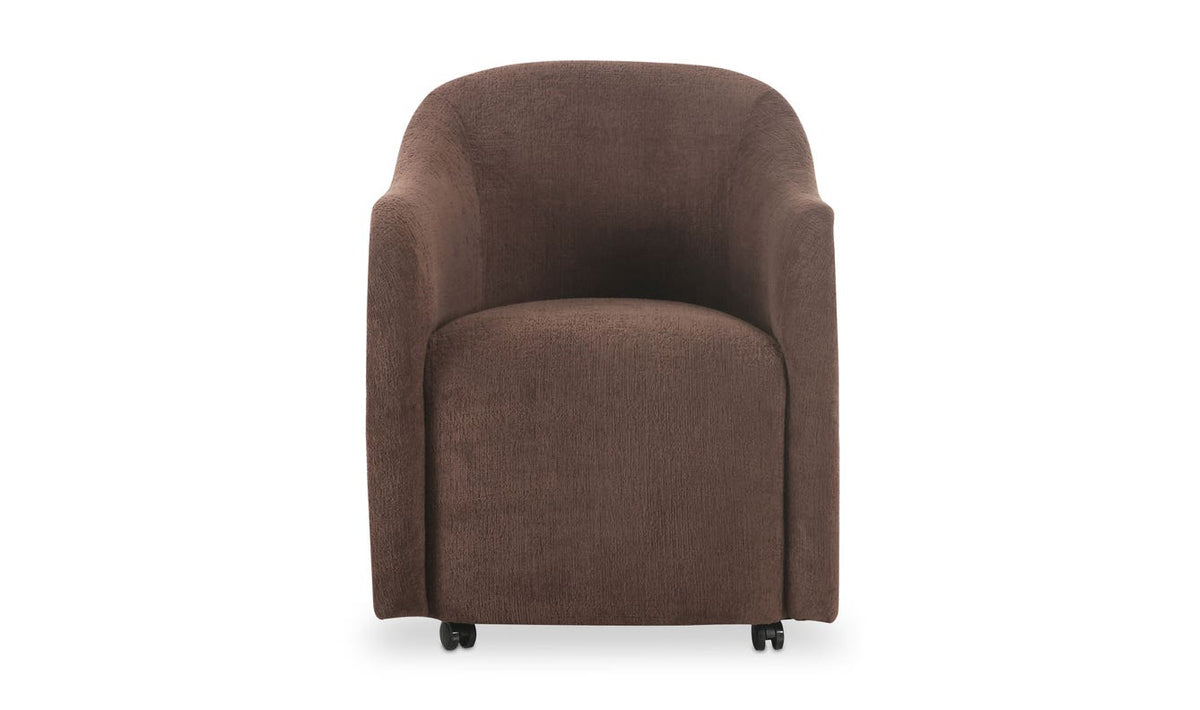 front view of Drava Rolling Dining Chair luxury Chair