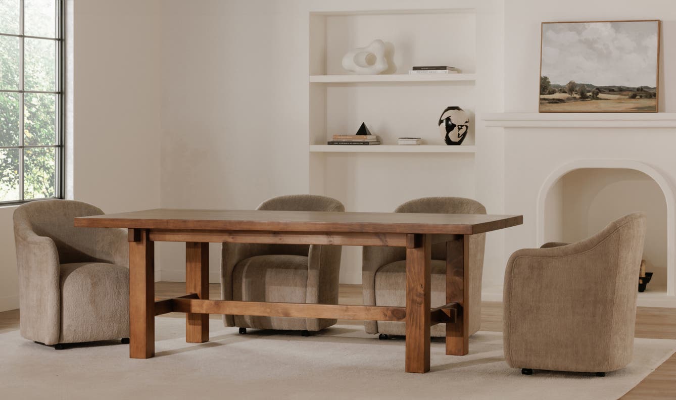 angle view of Drava Rolling Dining Chair luxury Chair