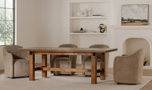 angle view of Drava Rolling Dining Chair luxury Chair