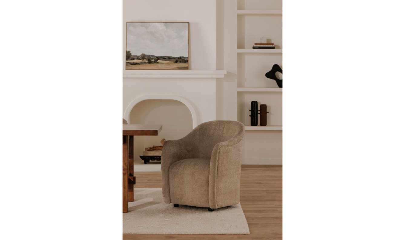 side view of Drava Rolling Dining Chair luxury Chair