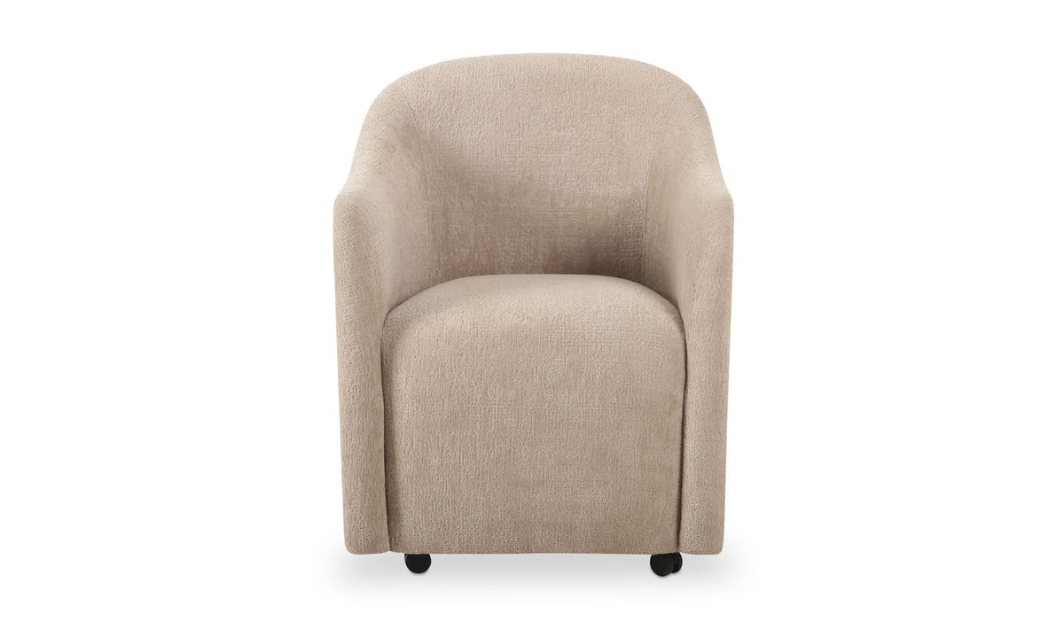 front view of Drava Rolling Dining Chair luxury Chair